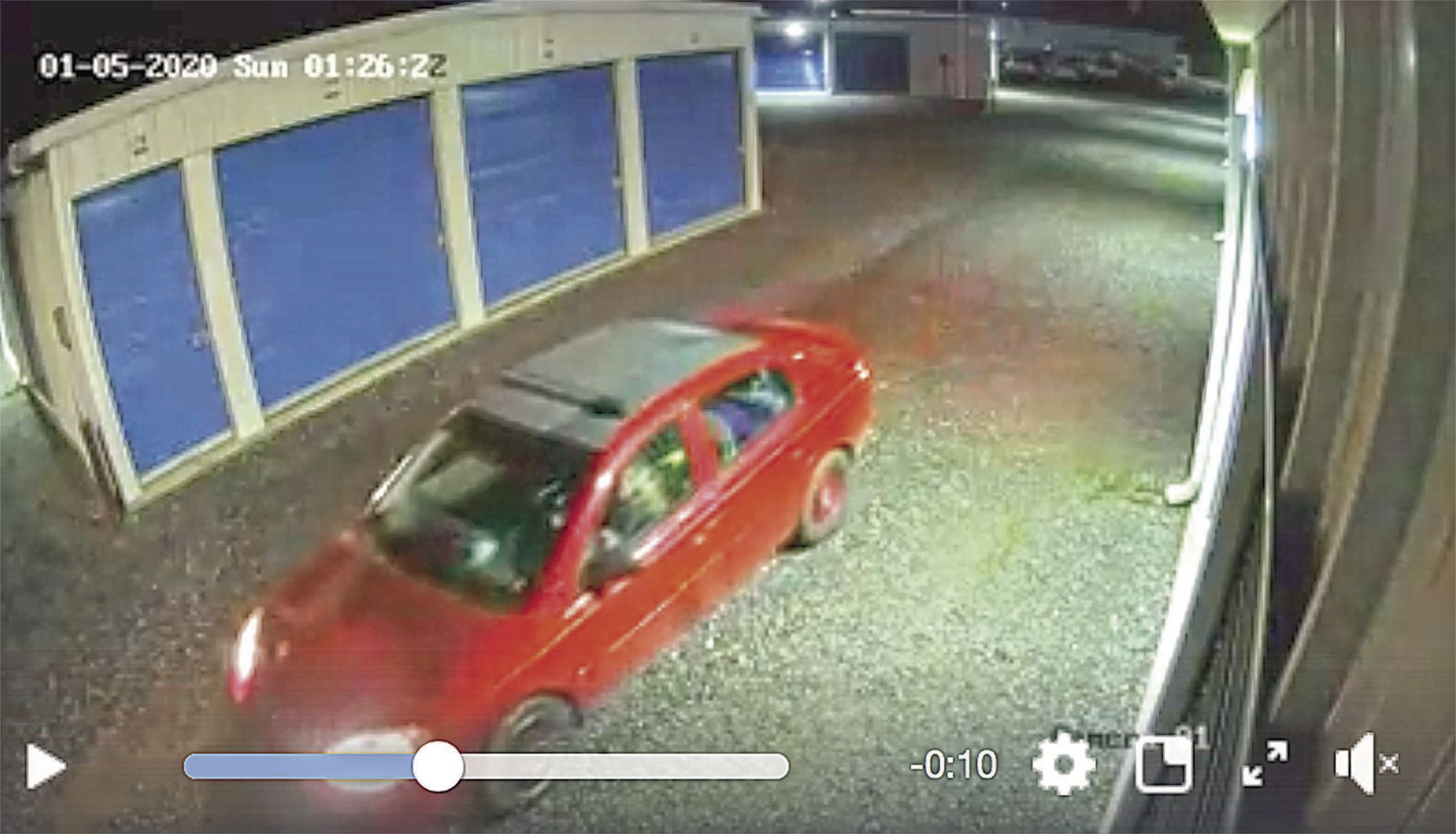 Suspect car in storage unit thefts